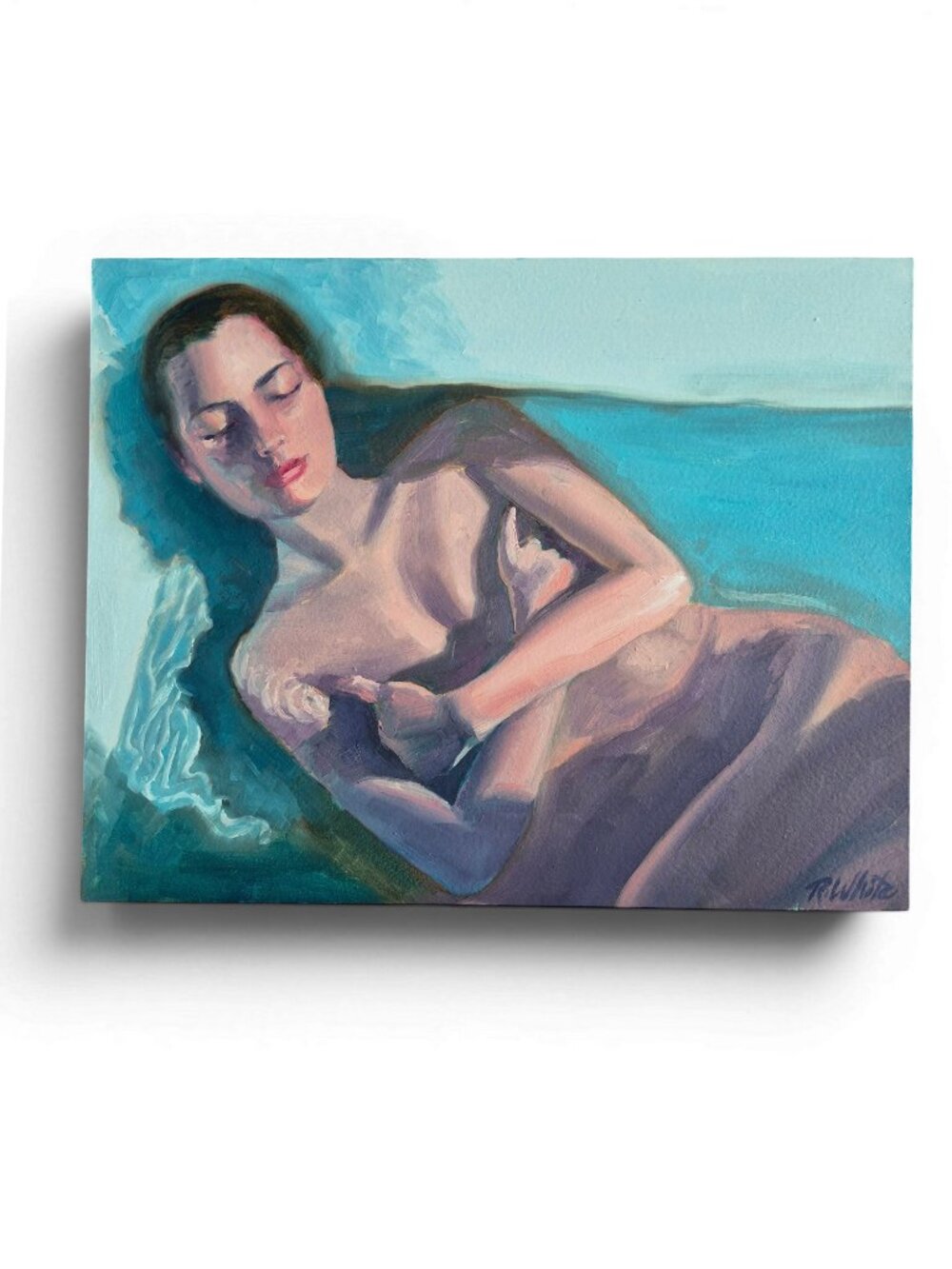 "Bath"  Original Oil Painting on Cradled Wood Panel by Robin White